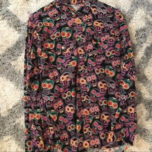 Vintage sugar skull cowboy shirt